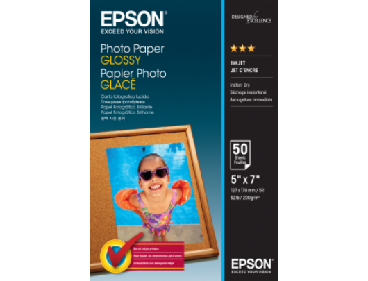 Foto popierius Epson Glossy 50 vnt., 13 x 18 cm, 200 g/m²