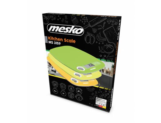 Virtuvinės svarstyklės Mesko Kitchen scale MS 3159g iki 5 kg, padalos vertė 1 g, Green