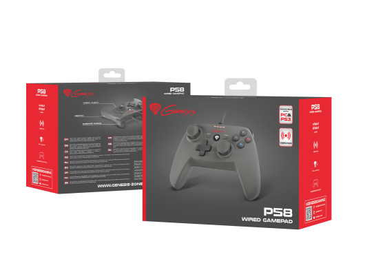 Žaidimų pultas GENESIS P58 Gamepad for PS3/PC, Black, Wired