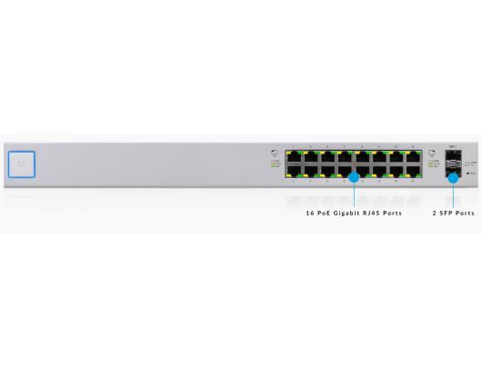 Komutatorius (Switch) Ubiquiti UniFi 16Port Gigabit Switch with PoE and SFP Ubiquiti