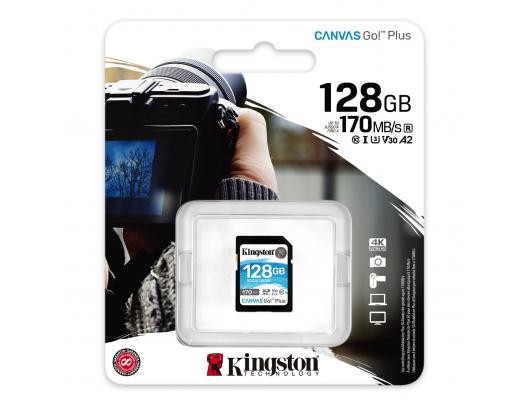 Atminties kortelė Kingston Canvas Go! Plus 128GB SD CL10