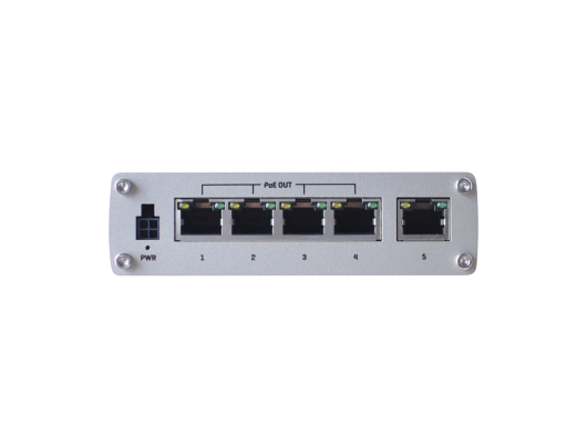 Komutatorius Teltonika Industiral POE+ Swith TSW100 PoE 802.3 af and PoE 802.3 at, Unmanaged, Desktop, 1 Gbps (RJ-45) ports quantity 5, PoE+ ports qu