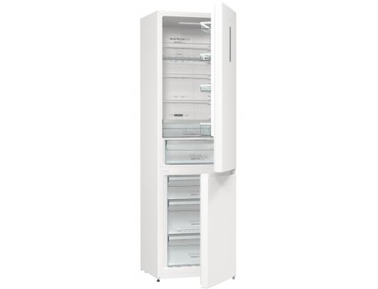 Šaldytuvas Gorenje Refrigerator NRK6202AW4 Energy efficiency class E, Free standing, Combi, Height 200 cm, No Frost system, Fridge net capacity 235 L, Freezer net capacity 96 L, Display, 38 dB, White