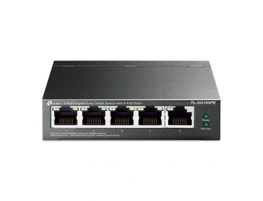Komutatorius (Switch) TP-LINK Switch TL-SG105PE Unmanaged, Steel case, 10/100/1000 Mbit/s, Ethernet LAN (RJ-45) ports 5, Power supply type External