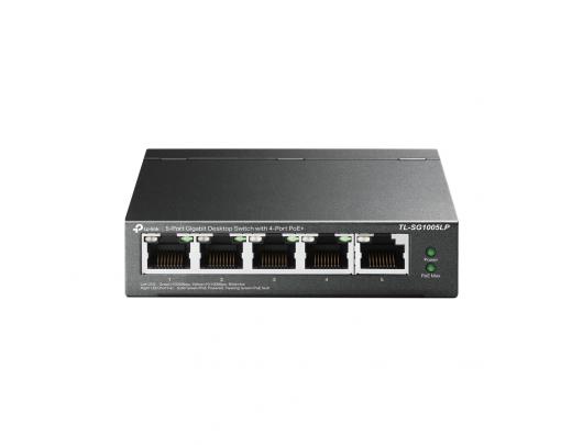 Komutatorius (Switch) TP-LINK Switch TL-SG1005LP Unmanaged, Desktop, 10/100/1000 Mbit/s, Ethernet LAN (RJ-45) ports 5, PoE+ ports quantity 4, Power supply type External