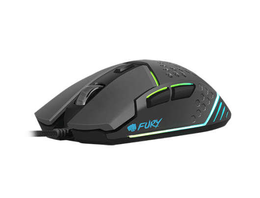 Žaidimų pelė Fury Battler, 6400 DPI, RGB LED light, Wired Optical Gaming Mouse