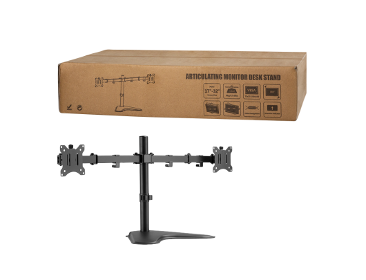 Monitoriaus laikiklis Logilink Dual Monitor Stand BP0099 Desk Mount, 17-32 ", Maximum weight (capacity) 8 kg, Black