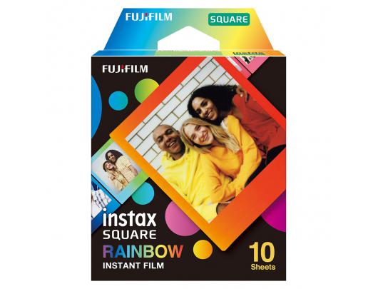 Momentinių nuotraukų fotopopierius Fujifilm Instax Square Rainbow (10) Instant Film Quantity 10, 72 x 86 mm, 2.4 x 2.4" Image Area; 3.4 x 2.8" Print S