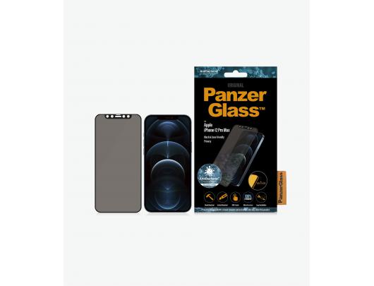 Ekrano apsauga PanzerGlass Apple, iPhone 12 Pro Max, Glass, Black, Privacy glass, Antimicrobial