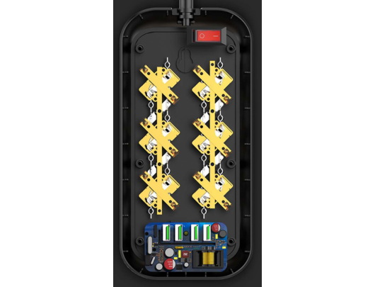 Prailgintojas ColorWay Power Socket CW-CHE64B Black, 4xUSB, 2 m, 250 V, 6 euro sockets, 17 W