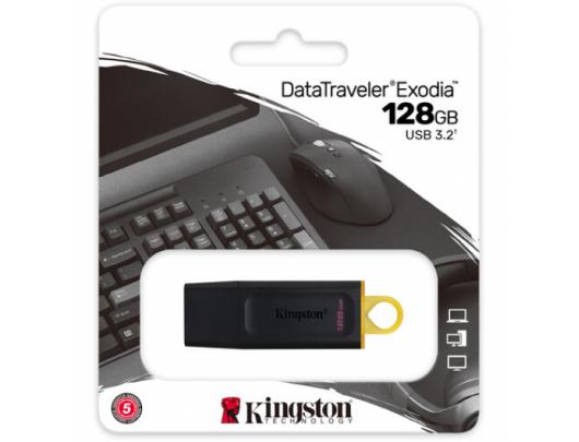 USB raktas Kingston DataTraveler Exodia 128GB, USB 3.2, Black