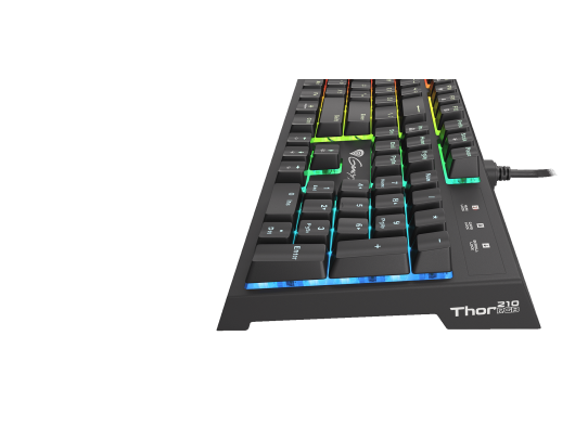 Klaviatūra GENESIS THOR 210 RGB Gaming Keyboard, US Layout, Wired, Black, RGB backlight