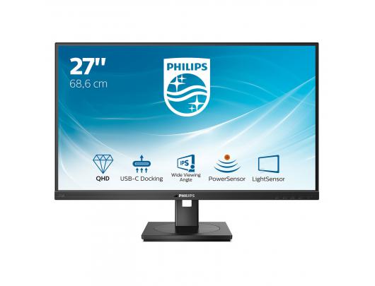 Monitorius Philips LCD Monitor with USB-C 276B1/00 27", QHD, 2560x1440 pixels, IPS, 16:9, Black, 4 ms, 300 cd/m², W-LED system, 75 Hz, HDMI ports qua