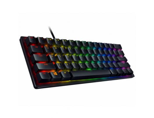 Žaidimų klaviatūra Razer Huntsman Mini 60% Optical Gaming Keyboard, Purple Switch, Russian layout, Wired, Black