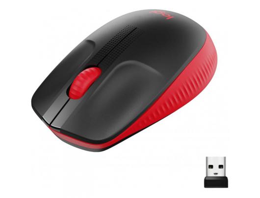 Belaidė pelė Logitech Full size Mouse M190 	Wireless, Red, USB