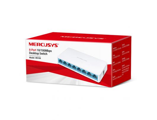 Komutatorius (Switch) Mercusys Switch MS108 Unmanaged, Desktop, 10/100 Mbps (RJ-45) ports quantity 8, Power supply type External