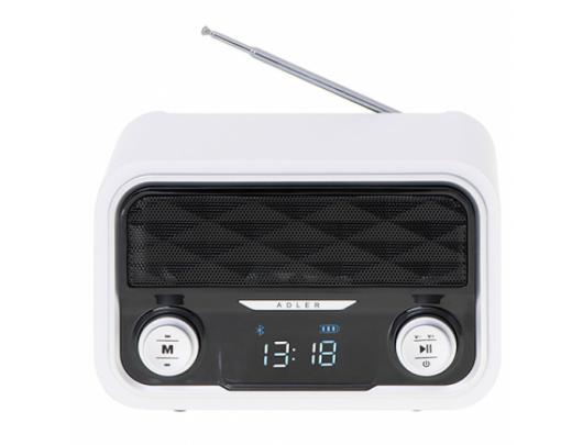 Radijo imtuvas Adler Bluetooth Radio AD 1185 Display LCD, AUX in, White