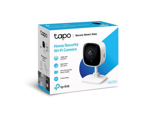 IP kamera TP-LINK Home Security Wi-Fi Camera Tapo C100	 Cube, 3.3mm/F/2.0, Privacy Mode, Sound and Light Alarm, Motion Detection and Notifications, H.264, Micro SD, Max. 128 GB