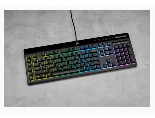 Žaidimų klaviatūra Corsair K55 RGB PRO Gaming Keyboard, RGB LED light, NA, Wired, Black