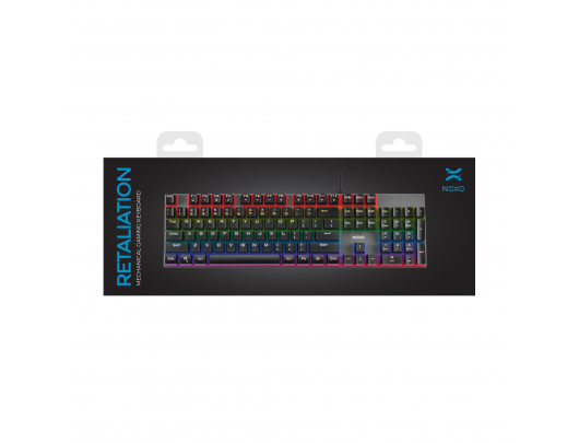 Žaidimų klaviatūra NOXO Retaliation Mechanical gaming keyboard, Blue switches, EN/RU