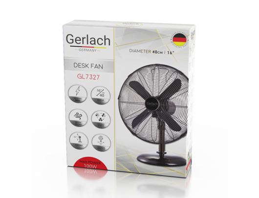 Ventiliatorius Gerlach GL 7327, greičio režimų skaičius 3, 100 W, Oscillation, skersmuo 40 cm, Chrome