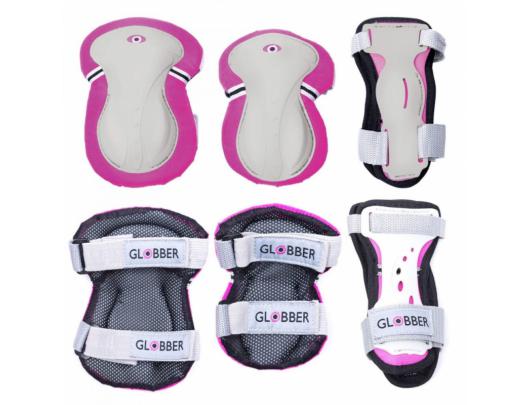 Apsaugos GLOBBER elbow and knee pads PROTECTIVE JUNIOR  DEEP PINK XS RANGE B ( 25-50KG ),541-110