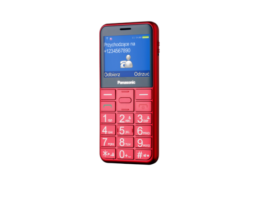 Mobilus telefonas Panasonic KX-TU155EXBN Red, 2.4 ", TFT-LCD, microSD/microSDHC MB, USB version micro USB, Built-in camera, Main camera 0.3 MP