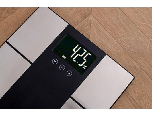 Svarstyklės Adler Bathroom scale with analyzer AD 8165	 Maximum weight (capacity) 225 kg, Accuracy 100 g, Body Mass Index (BMI) measuring, Stainless