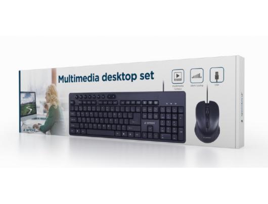 Klaviatūra+pelė Gembird Multimedia desktop set KBS-UM-04	 USB Keyboard, Wired, Mouse included, US, Black