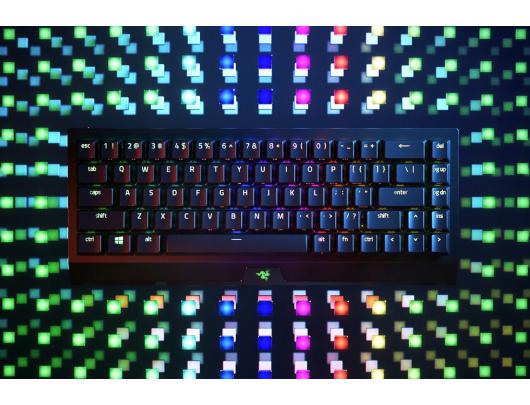 Žaidimų klaviatūra Razer BlackWidow V3 Mini HyperSpeed Mechanical Gaming Keyboard, RGB LED light, US, Wireless, Black, Yellow Switch