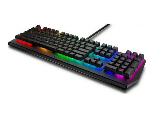 Klaviatūra Dell Alienware RGB AW410K Mechanical Gaming Keyboard, RGB LED light, QWERTY US International, Wired, Dark side of the moon, CHERRY MX Brow