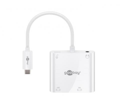 Jungčių stotelė Goobay USB-C multiport adapter HDMI + VGA + PD 100 W 52418 White