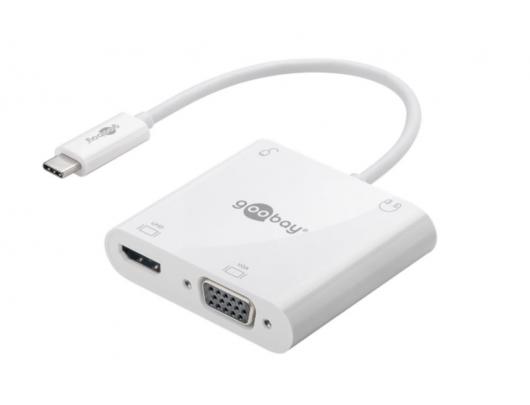 Jungčių stotelė Goobay USB-C multiport adapter HDMI + VGA + PD 100 W 52418 White
