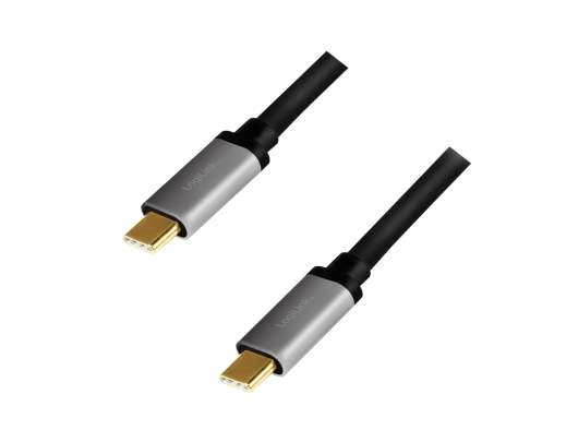 Kabelis Logilink CUA0106 USB 2.0 Type-C cable USB 2.0 Type-C, USB-C (male), USB-C (male), Black/Grey, 1.5 m