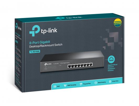 Komutatorius TP-Link TL-SG1008 8-Port Gigabit Desktop/Rackmount Switch