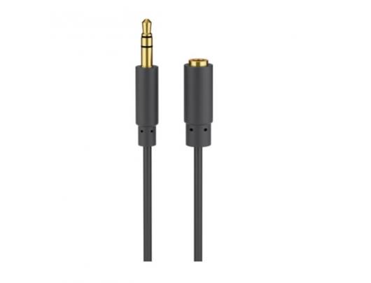 Kabelis Goobay Headphone and audio AUX extension cable; 3.5 mm; 3-pin; slim 97122