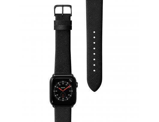 Apyrankė LAUT PRESTIGE, Watch Strap skirtas Apple Watch, 42/44mm, Black, Genuine Leather; Stainless Steel Buckle and Connectors
