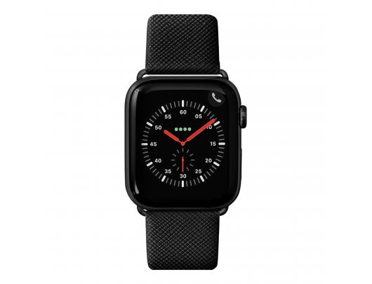 Apyrankė LAUT PRESTIGE, Watch Strap skirtas Apple Watch, 42/44mm, Black, Genuine Leather; Stainless Steel Buckle and Connectors