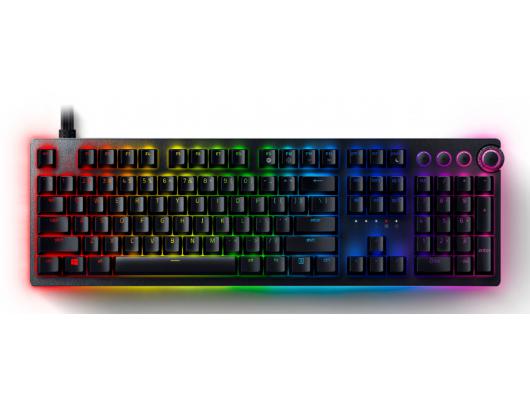 Žaidimų klaviatūra Razer Huntsman V2 Optical Gaming Keyboard RGB LED light, QWERTY US International, Wired, Black, Linear Red Switch, Numeric keypad