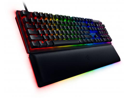 Žaidimų klaviatūra Razer Huntsman V2 Optical Gaming Keyboard RGB LED light, QWERTY US International, Wired, Black, Clicky Purple Switch, Numeric keypa