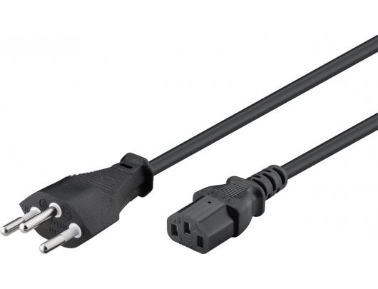 Kabelis Goobay Power supply cord, Switzerland 93617 2 m, Black, Device socket C13 (IEC connection), Swiss male (type J, SEV 1011)