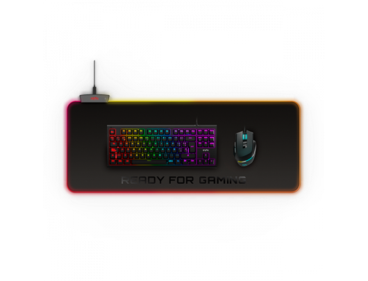Žaidimų pelės kilimėlis Energy Sistem ESG P5 RGB Gaming mouse pad, 800x300x4 mm, XL-size; LED colours: RGB LEDs with 5 light effects; Connection: USB