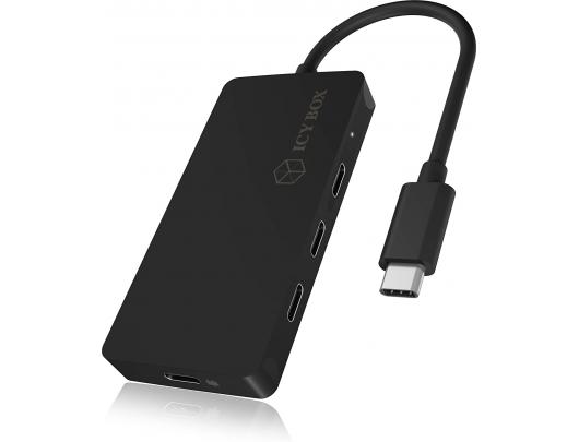 Jungčių stotelė Raidsonic 4-port hub with USB Type-C interface and PD port IB-HUB1429-CPD Black
