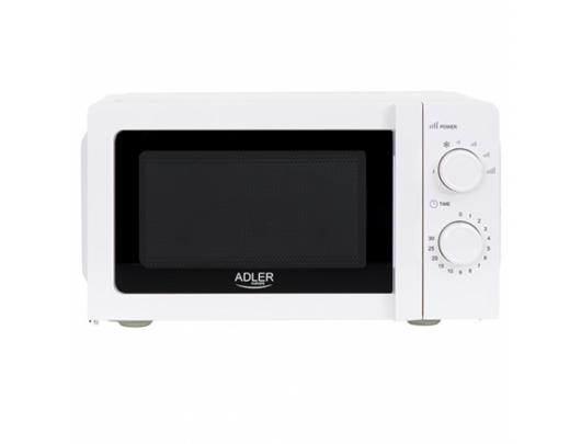 Mikrobangų krosnelė Adler Microwave Oven AD 6205 Free standing, 700 W, White, 5, Defrost, 20 L