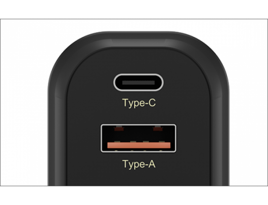 Įkroviklis Raidsonic Icy Box IB-PS102-PD 2-port USB Fast Charger 0.5 A, USB 2.0 female (Type A); USB type-C, Black, 20 W