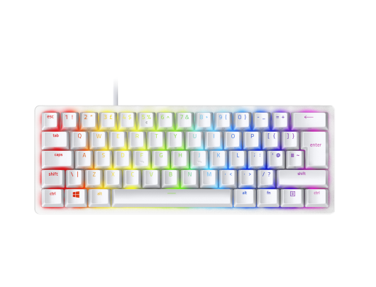 Žaidimų klaviatūra Razer Optical Gaming Keyboard Huntsman Mini 60% RGB LED light, Russian Layout, Wired, Mercury, Red Switch