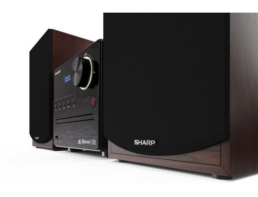 Muzikinis centras  Sharp XL-B517D, USB prievadas, AUX įvestis, Bluetooth, CD grotuvas, FM radijas, belaidis ryšys, ruda.