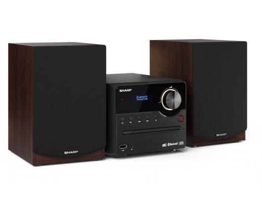 Muzikinis centras  Sharp XL-B517D, USB prievadas, AUX įvestis, Bluetooth, CD grotuvas, FM radijas, belaidis ryšys, ruda.
