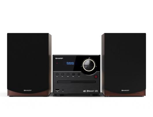 Muzikinis centras  Sharp XL-B517D, USB prievadas, AUX įvestis, Bluetooth, CD grotuvas, FM radijas, belaidis ryšys, ruda.
