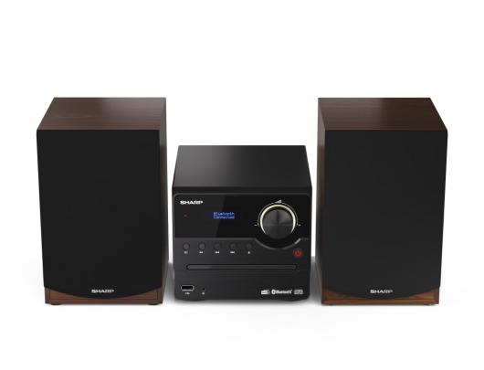 Muzikinis centras  Sharp XL-B517D, USB prievadas, AUX įvestis, Bluetooth, CD grotuvas, FM radijas, belaidis ryšys, ruda.